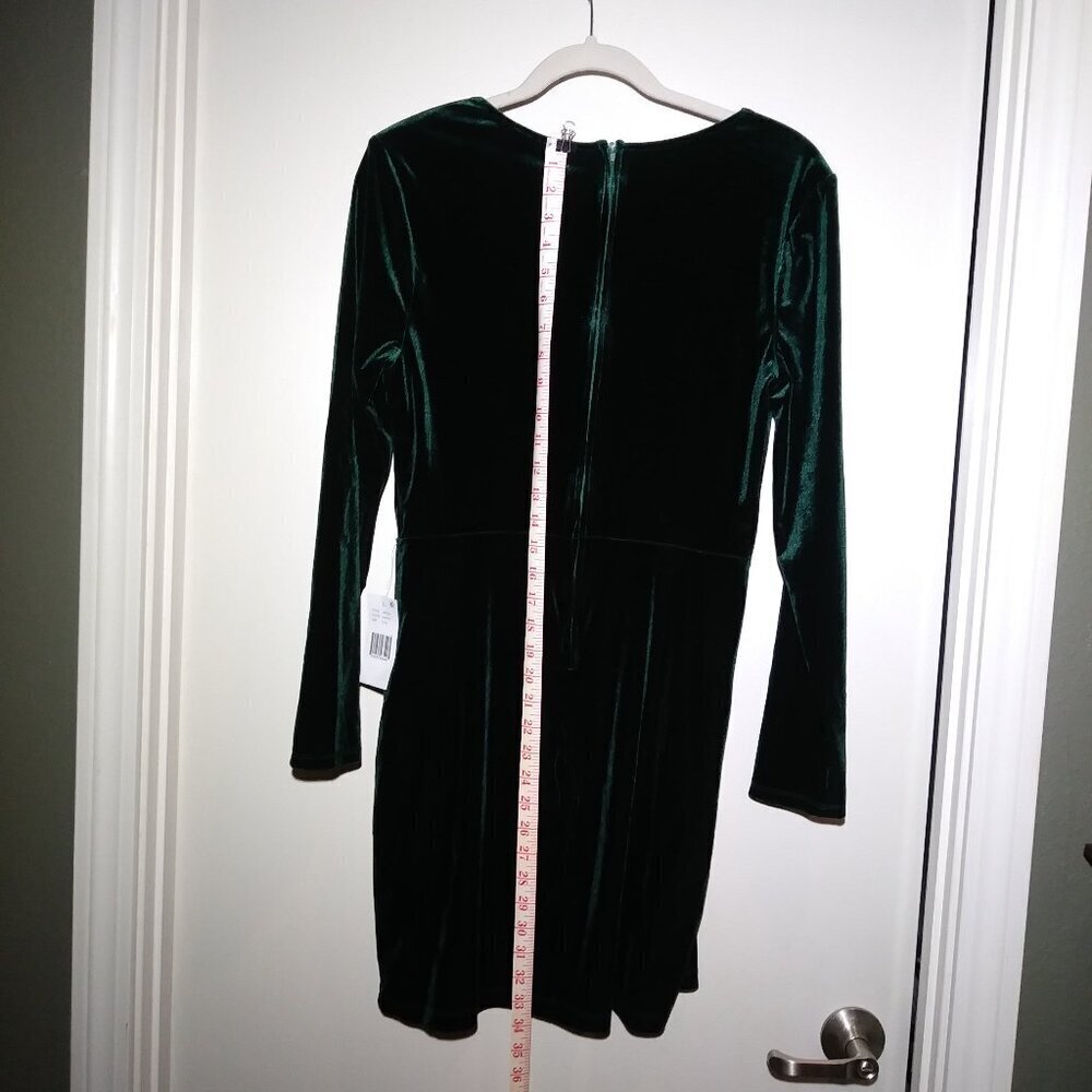 B. Darlin Dark Green Emerald Velvet / Velour Dress | Party/Holiday Dress - Picture 4 of 6